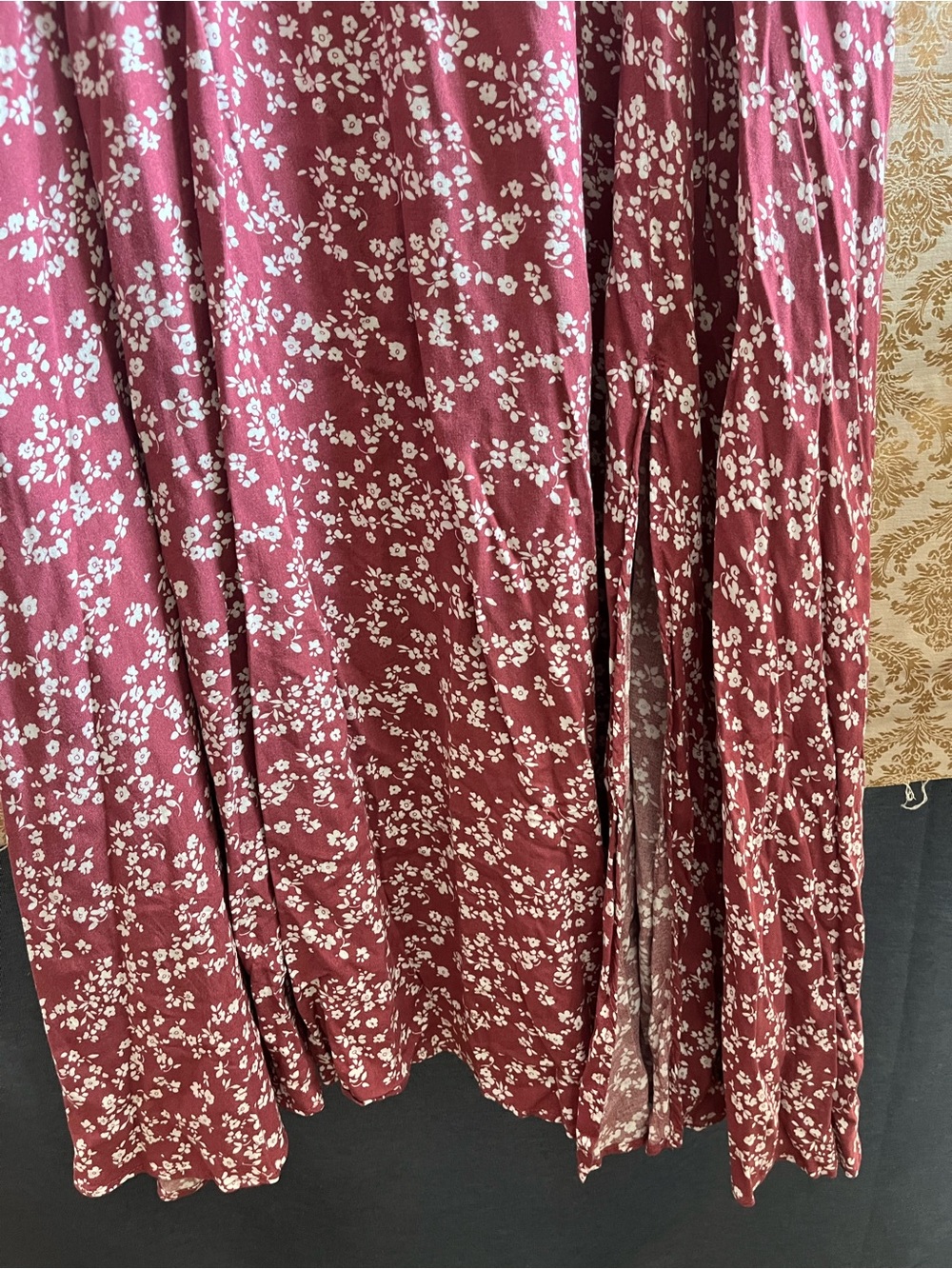 BloomChic Mauve Floral Wrap Dress - Picture 4 of 6